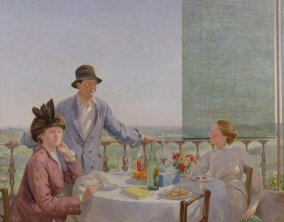 Portrait Group with Albert Rutherston (After Lunch), 1910 by Gerard Chowne